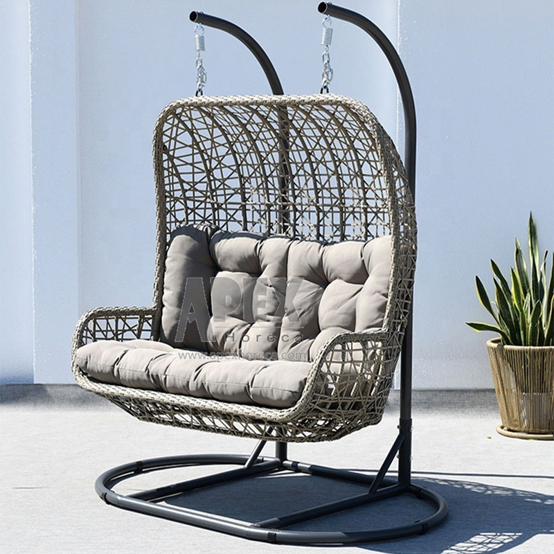 Garden Furniture Swing Chair China Egg Fabric Swing Double Chair With Stand Balcony