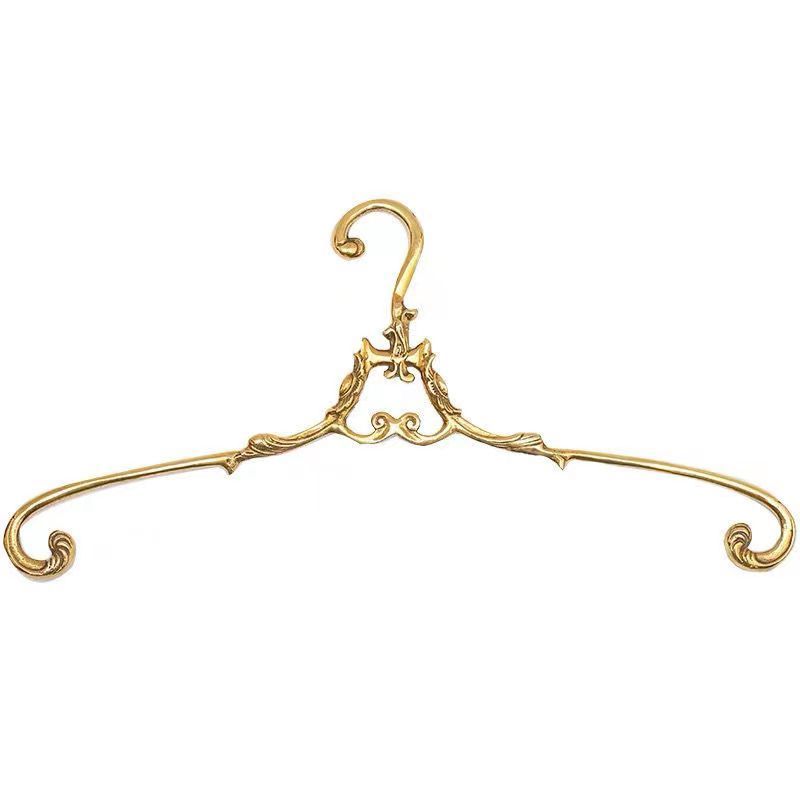 Manufacturer High Quality Hot Selling wholesale Custom metal coat bridal hanger wedding vintage style dress brass hangers