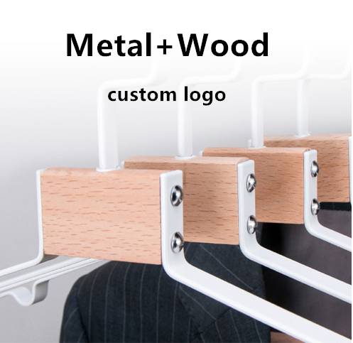 Custom Logo Wholesale hot sales garment coat clothes wooden  bar metal  hanger wet clothes suit h anger