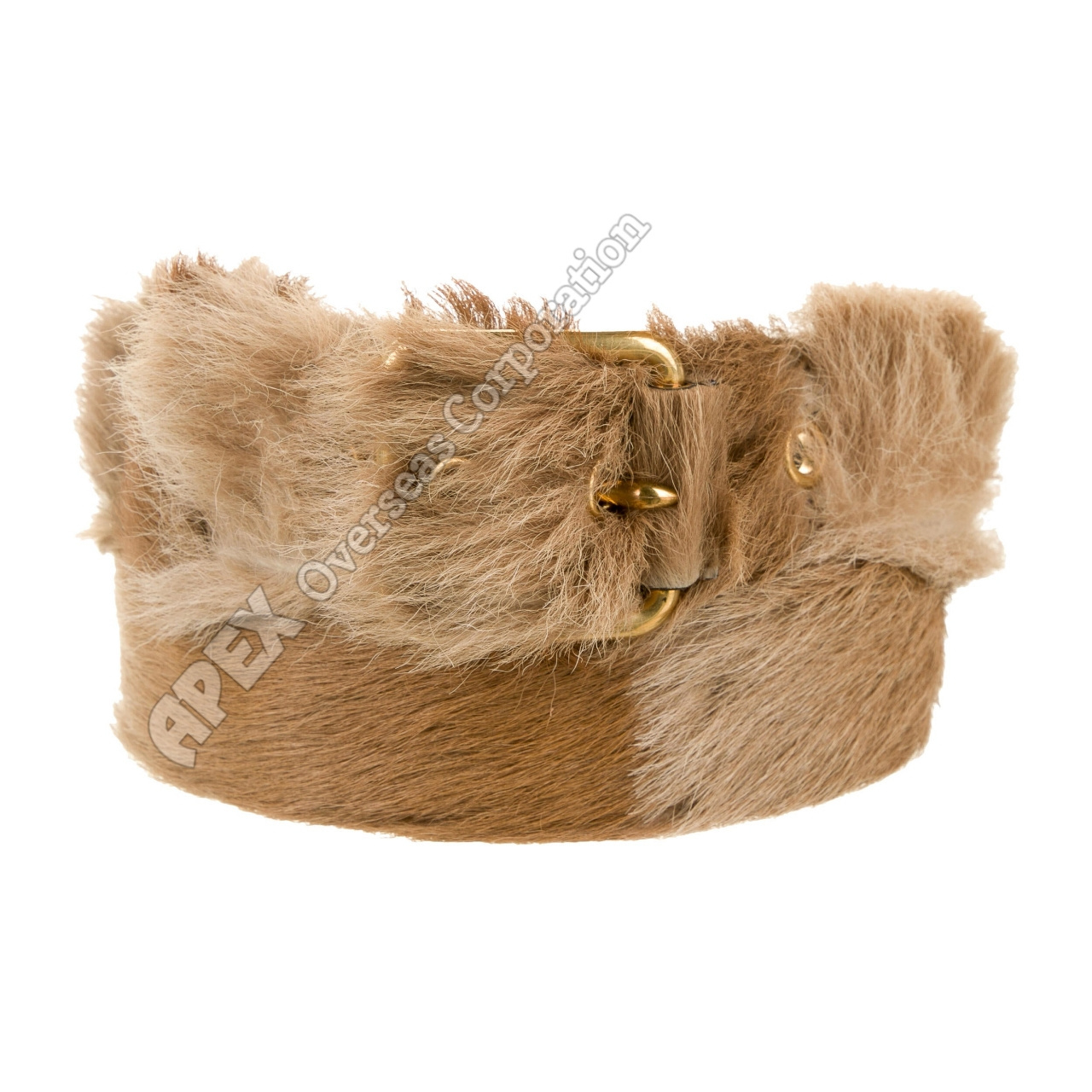 Plain Fun Faux Fur Fabric Leather Material Light Brown Color Unisex Belts Genuine leather belts from Pakistan