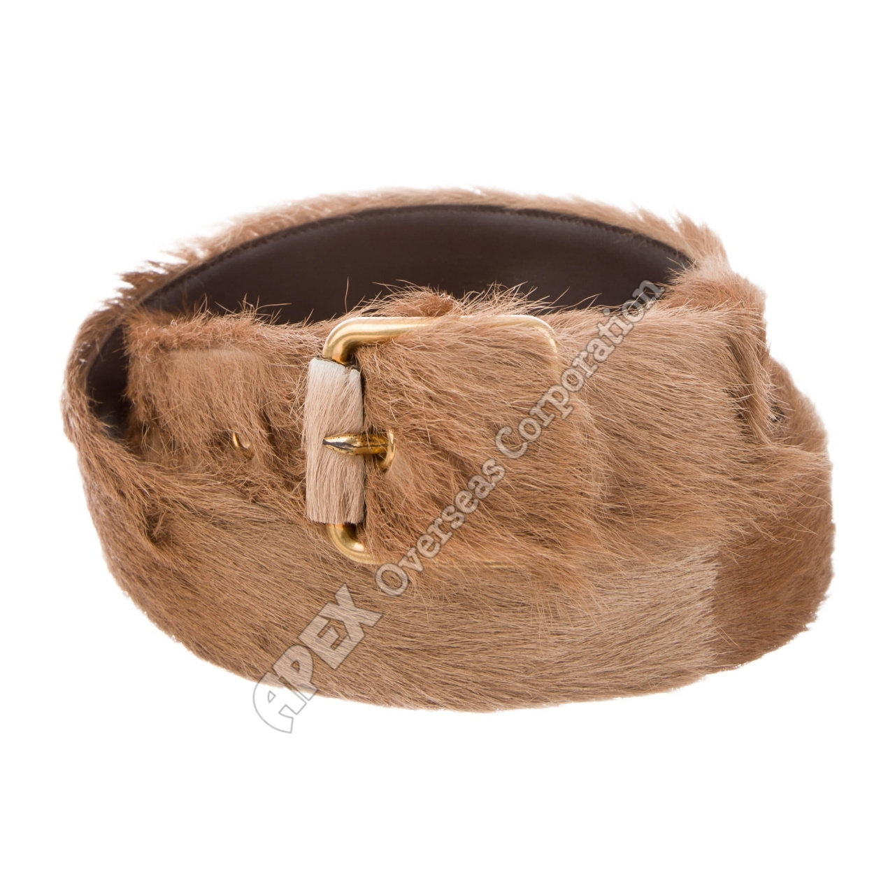 Plain Fun Faux Fur Fabric Leather Material Light Brown Color Unisex Belts Genuine leather belts from Pakistan