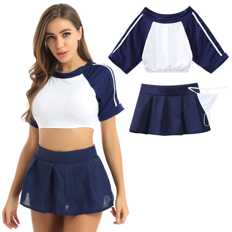 Design High Quality Cheerleading Uniform Dress Top Quality New Women Black Red Orange Light Blue Dark Shiny OEM Fabric