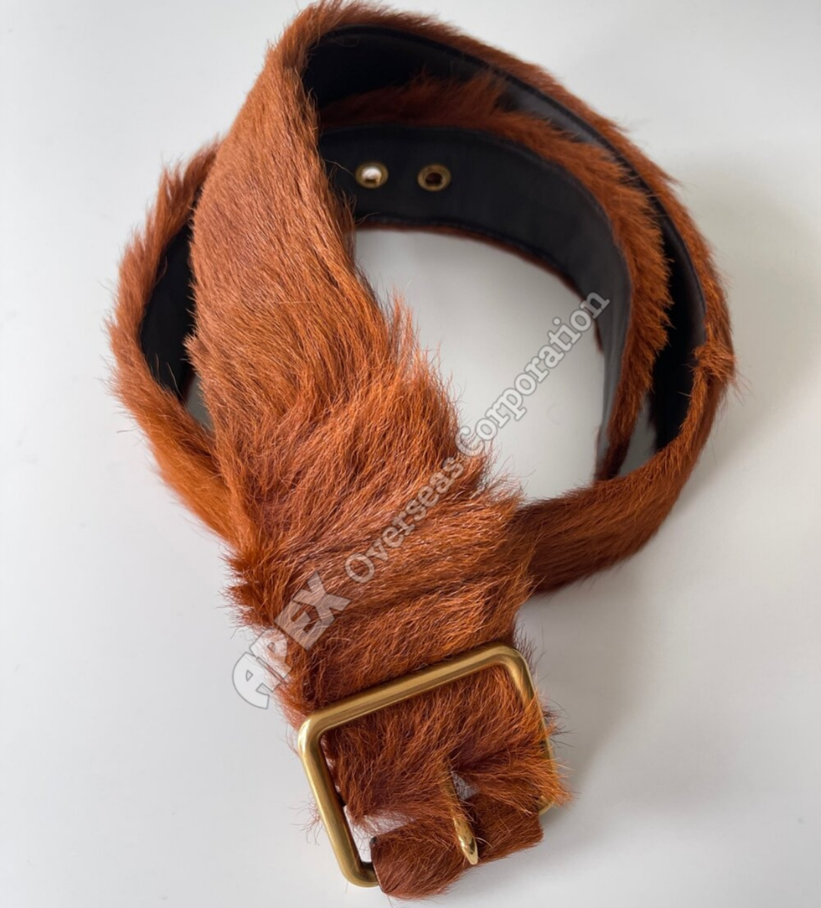 Plain Fun Faux Fur Fabric Leather Material Light Brown Color Unisex Belts Genuine leather belts from Pakistan