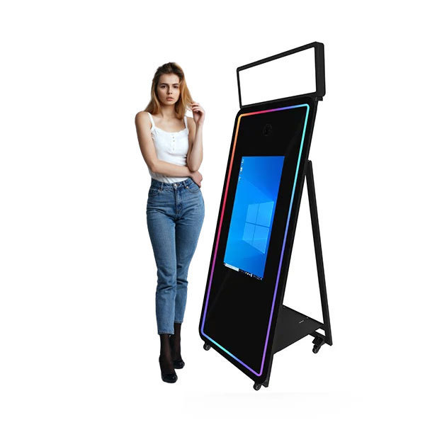 2024 newest selfie magic mirror photo booth touch screen photobooth machine for party 70 Inch Mirror Photo Booth