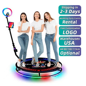 PHOTO BOOTH 360 Spinner Platform  Automatic Rotating Camera Video Metal 360 Photo Booth with RGB lights