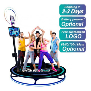 Video Camera Portable Selfie Magic Mirror Photo Booth 360 Automatic Slow Rotating Ring Light 360 Photo Booth