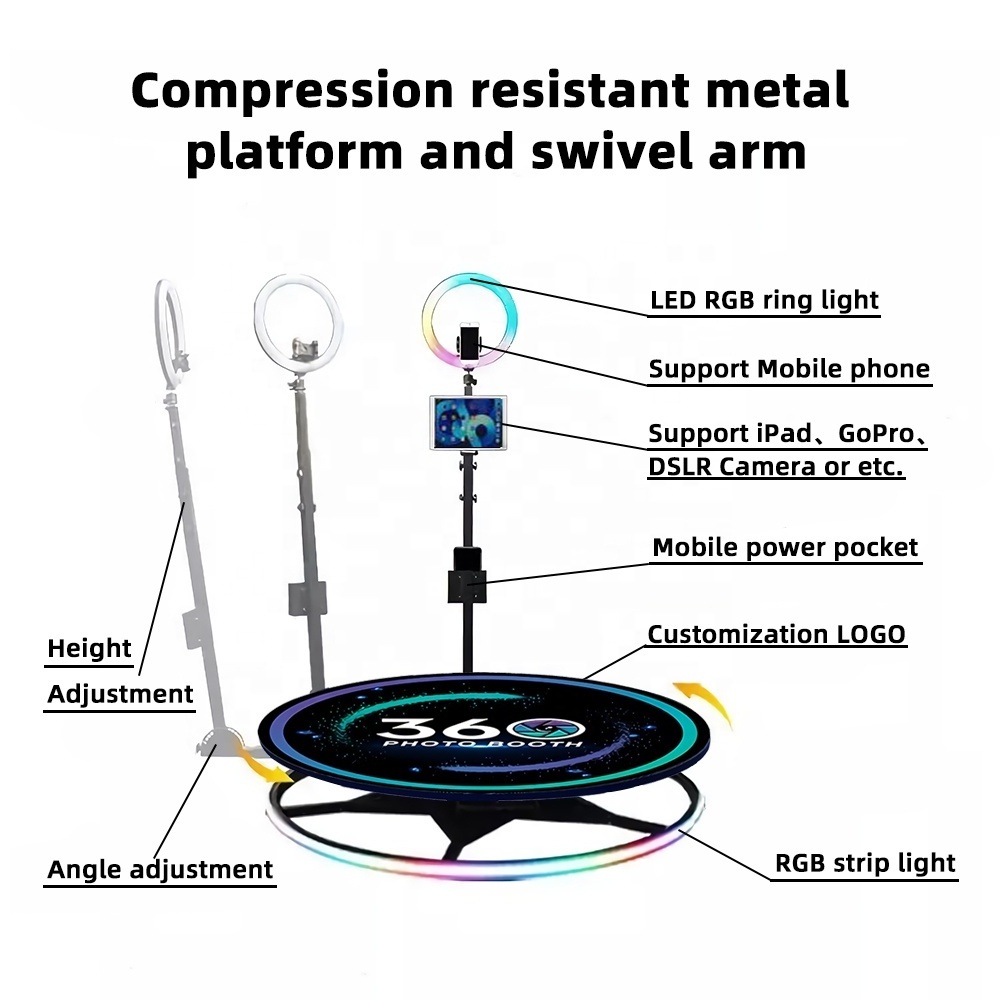 Hot Sale New Portable Selfie 360 Spinner Degree Platform Business Photo Booth 360 Camera Vending Machine 360 Video Booth