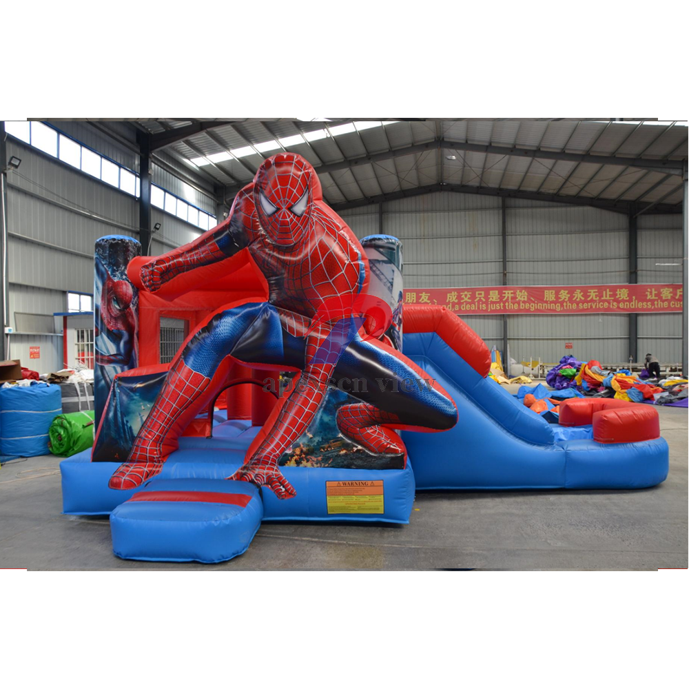 Apexscn Bouncy Jumping Bounce House Spiderman Adventure Inflatable Combo Fun Bounce House Bouncer Inflatable Castle