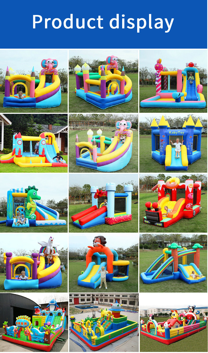 Mini Rainbow Inflatable Bounce House Blow Up PVC Bounce Castle With Side For Kids Party