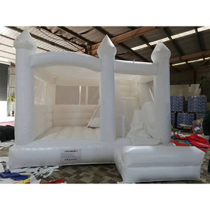 Commercial Giant White PVC Inflatable Bouncy Castle with Slide Full Jump House for Park Use in Birthday Parties Weddings