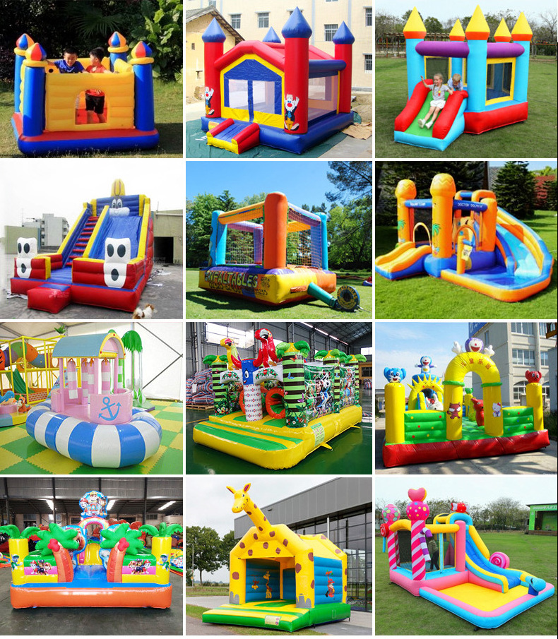 Mini Rainbow Inflatable Bounce House Blow Up PVC Bounce Castle With Side For Kids Party