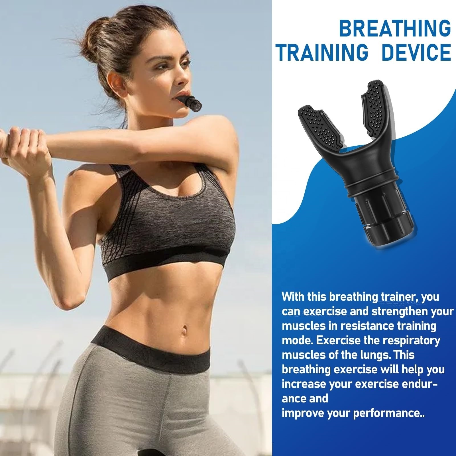 APEX SPORT Top Quality Portable Breath Fitness Exerciser Device Endurance Device Breathing Exercise For Lungs Capacity Trainer