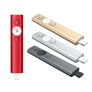 Original Logitech Spotlight Advanced Wireless Presentation Remote Slate Silver Gold Red Color Laser Pointer Pen