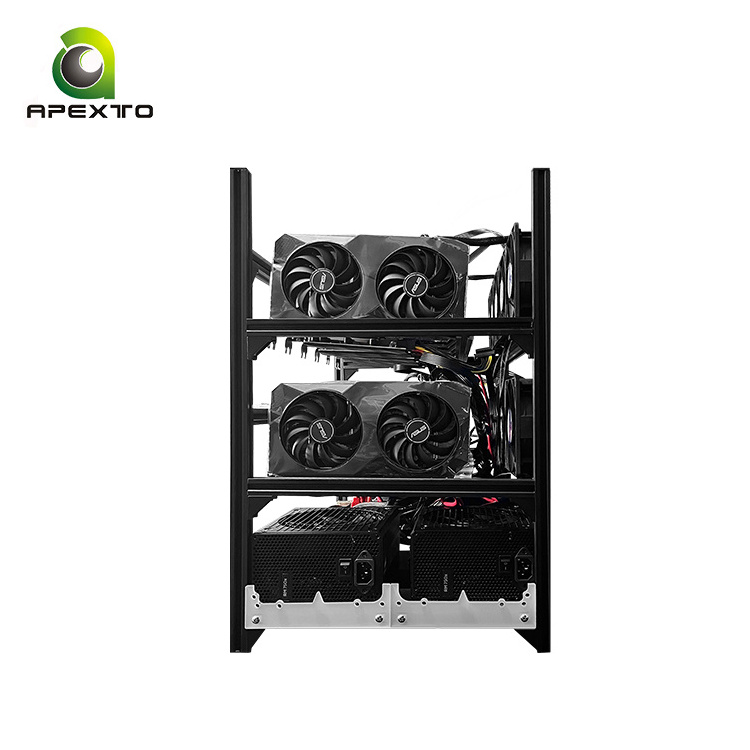 New stock computer server rig GPU case for 6600xt GPU card with free PSU