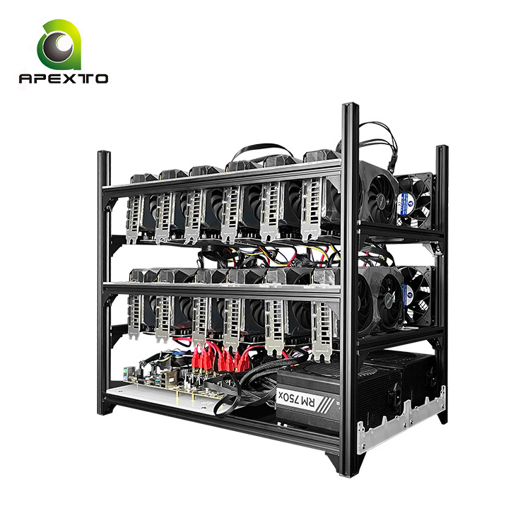 New stock computer server rig GPU case for 6600xt GPU card with free PSU