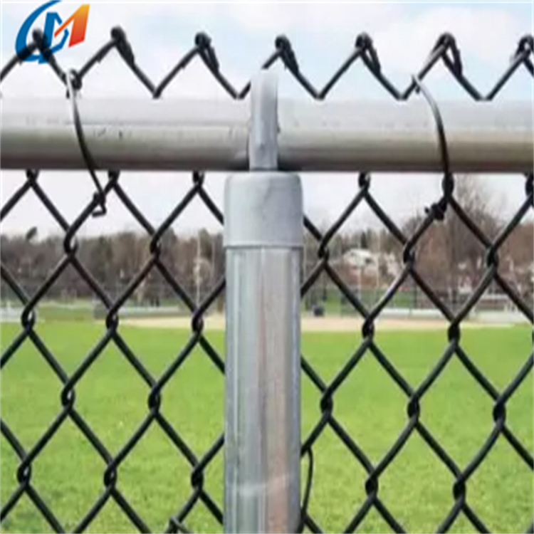 Black Powder Coated Metal Security Garden Fencing Construction Sites Chain Link Fence