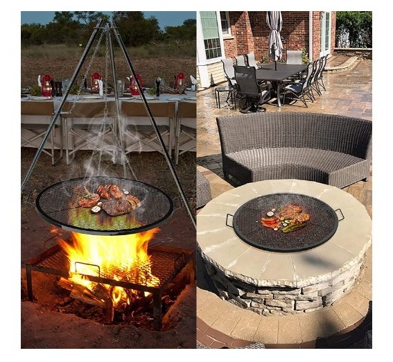 X-Marks Fire Pit Cooking Grill Grates Portable