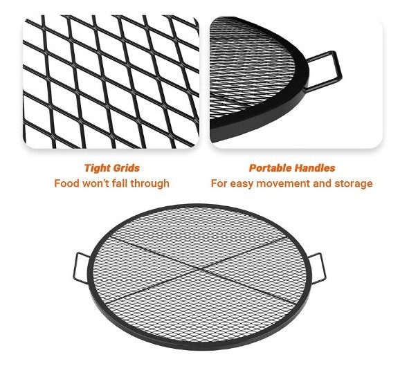 X-Marks Fire Pit Cooking Grill Grates Portable