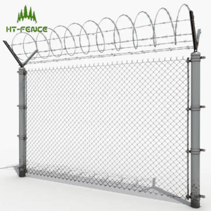 HT-FENCE High Security Bto 22 Hot Dipped Galvanized Concertina Diamond Razor Wire Mesh Fence