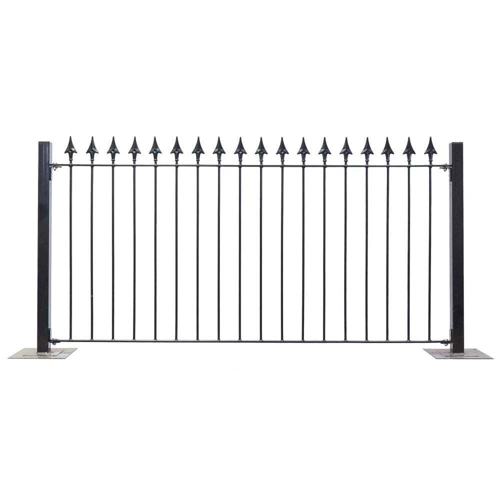 HT-FENCE Powder Coated Wrought Iron Picket Weld Fence Picket Spear Top Fencing