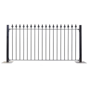 HT-FENCE Powder Coated Wrought Iron Picket Weld Fence Picket Spear Top Fencing