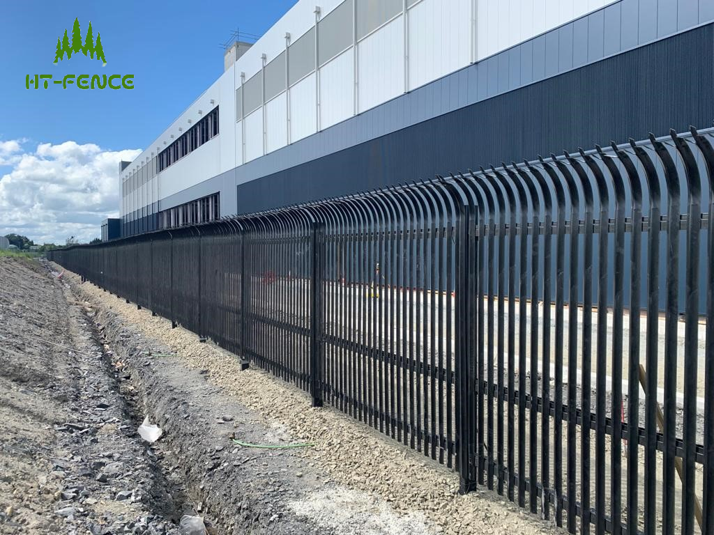 HT-FENCE Europe Garden Aluminium Edge Palisade Fence Durable W Type Europe Metal Steel Fence Sheet