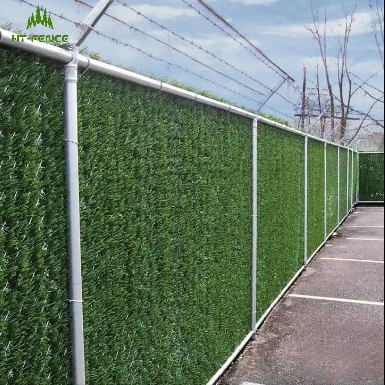 HT-FENCE Custom panels artificial hedge fence backdrop grass wall