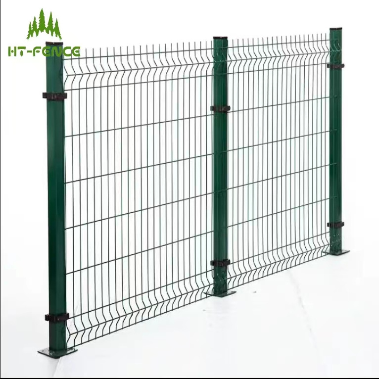 HT-FENCE Sale ECO Friendly fence designs PVC coated 3D curved welded wire mesh fence