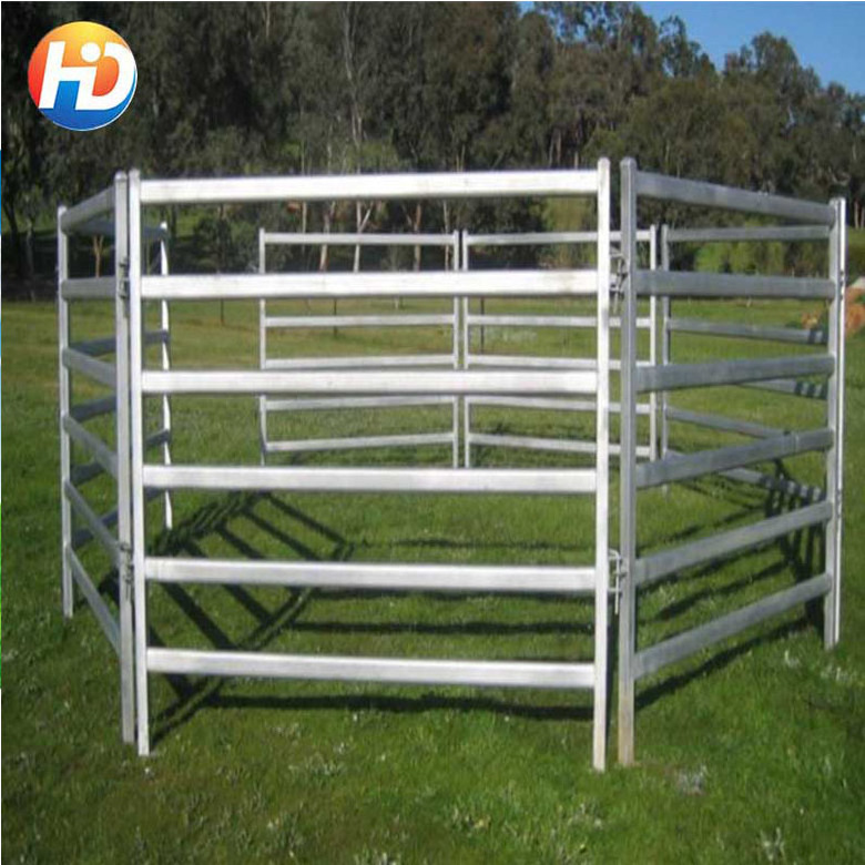 Cheap horse goat panel for sale, metal corral cattle panel farm gate,portable oval tube livestock panel