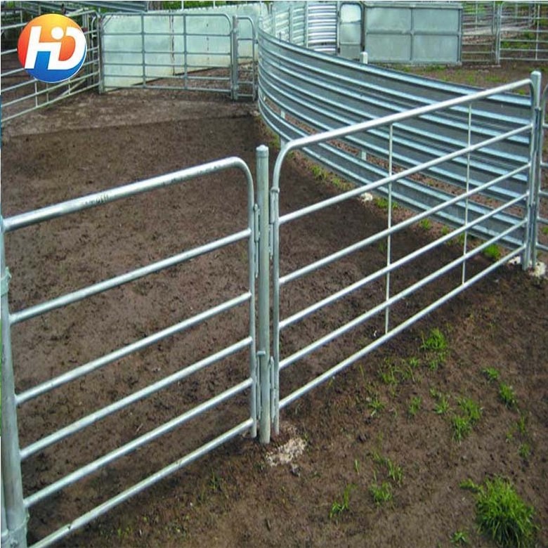 Cheap horse goat panel for sale, metal corral cattle panel farm gate,portable oval tube livestock panel