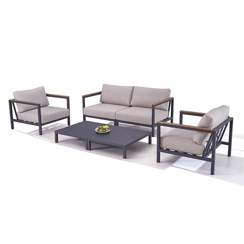 Factory Wholesale Furniture Set Aluminium Sets Patio Garden Louis Corner Aluminum Outdoor Sectional Sofa