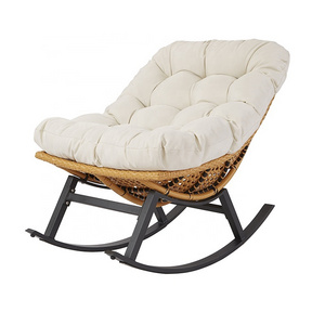 Best Modern Front Porch Garden Furniture Outdoor Patio Aluminum Rattan Rocking Chair for Sale