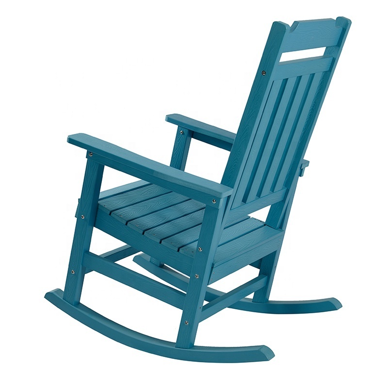 Blue Folding Waterproof Plastic Wood Outdoor Swimming Pool Furniture Hdpe Recycled Rocking Chair