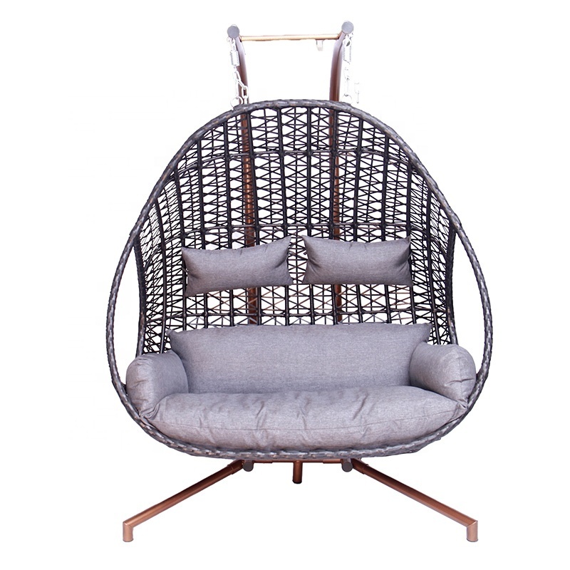 European Standard Patio Furniture 2 Seater Adult 0utdoor Garden Double Rattan Swing Chair