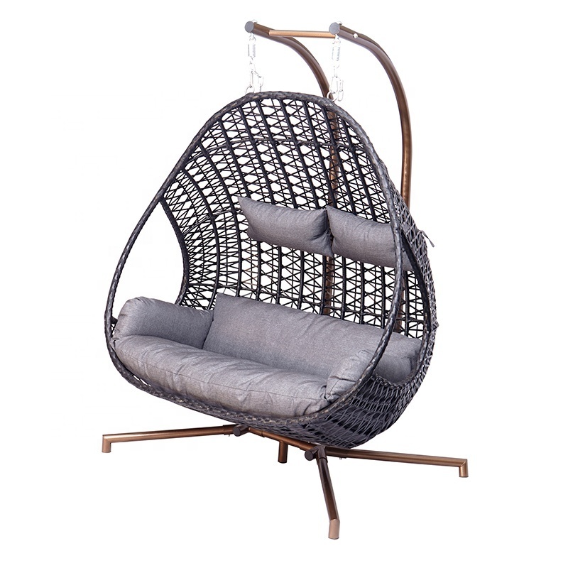 European Standard Patio Furniture 2 Seater Adult 0utdoor Garden Double Rattan Swing Chair