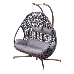 European Standard Patio Furniture 2 Seater Adult 0utdoor Garden Double Rattan Swing Chair