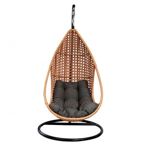 Fashionable Balcony Wicker Furniture Outdoor Patio Rattan Single Swing Chair with Frame