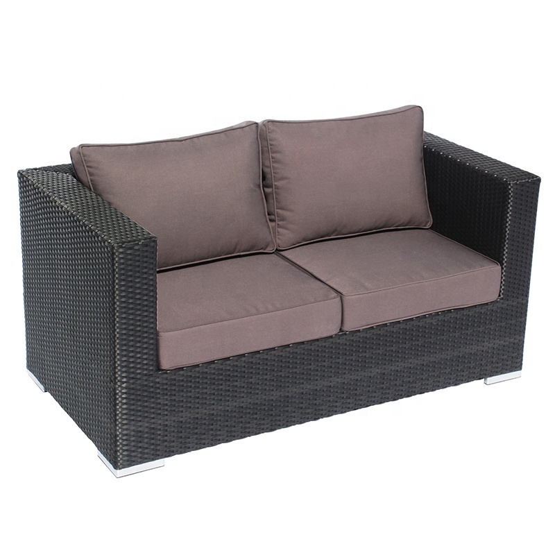 Best Sale Garden Wicker Sectional Couch Furniture Outdoor Patio Rattan Aluminum Conversation Sofa set with Dining Table