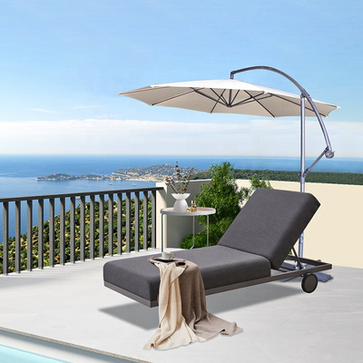 Hotel Use Black Outdoor Sunbed Furniture Garden Pool Aluminum Sun Chaise Lounger Chair