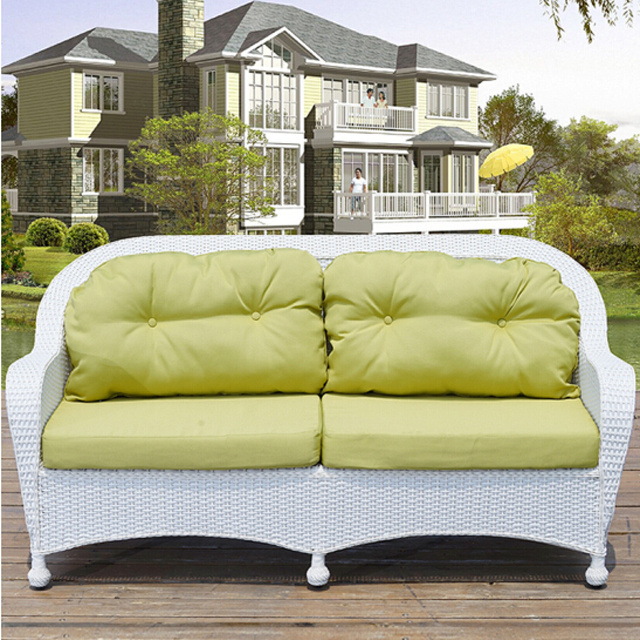 Waterproof White Garden Sets Outdoor Furniture PE Rattan Wicker Sofa with 4 Seats Sectional