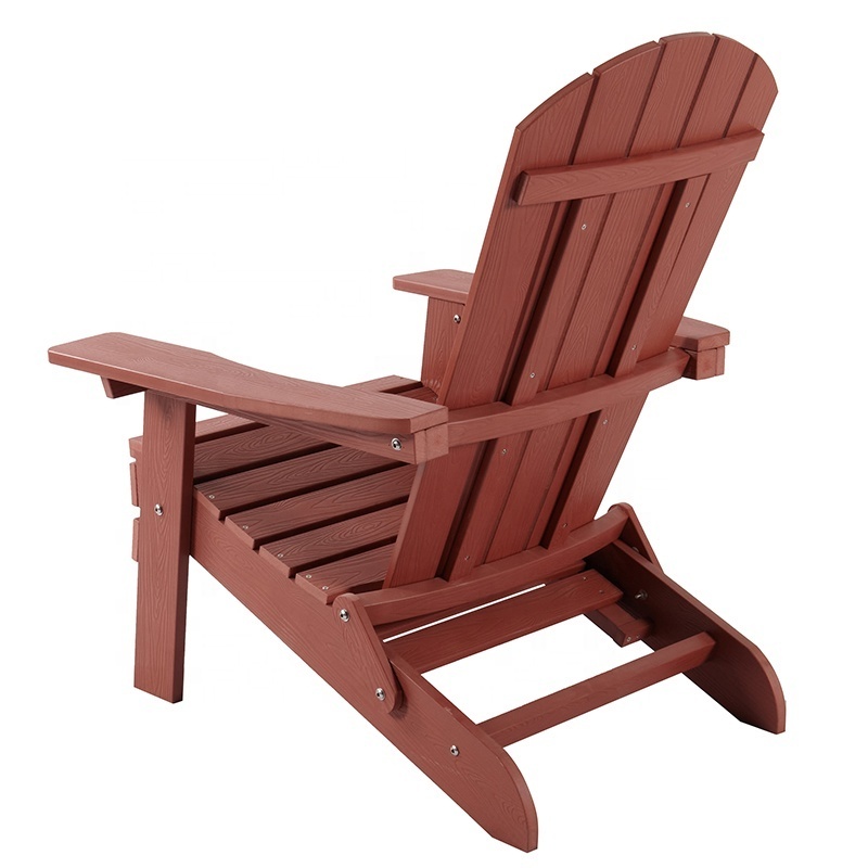 Folding Red Modern Composite Pool Furniture Plastic Wood Outdoor Patio Hdpe Adirondack Chair