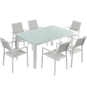 Patio Furniture Waterproof Aluminium Dining Restaurant Tables And Chairs Outdoor Garden Sets