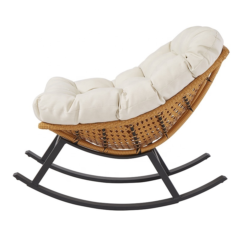 Best Modern Front Porch Garden Furniture Outdoor Patio Aluminum Rattan Rocking Chair for Sale