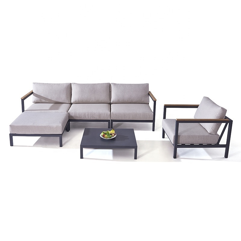 Factory Wholesale Furniture Set Aluminium Sets Patio Garden Louis Corner Aluminum Outdoor Sectional Sofa