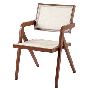 Modern Luxury Wedding Patio Cafe Restaurant Furniture Outdoor Teak Wood Accent Dining Chair