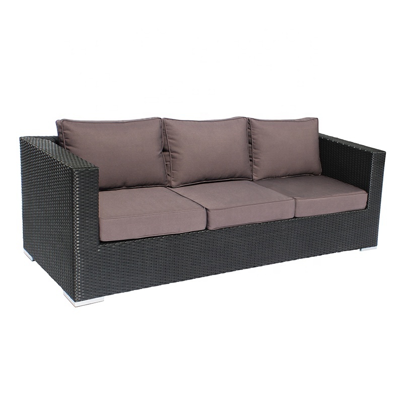 Best Sale Garden Wicker Sectional Couch Furniture Outdoor Patio Rattan Aluminum Conversation Sofa set with Dining Table