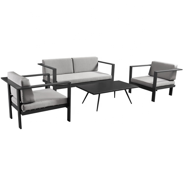 New Design Garden Furniture All Weather Hotel Luxury Modular Aluminum Outdoor Sofa Set