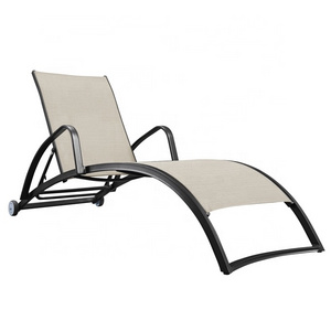 Modern Adjustable Outdoor Sunbed Chaise Lounge Swimming Pool Chair with Wheels