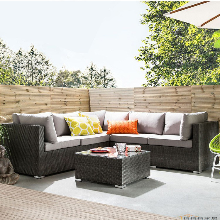 Best Selling Garden Rattan Wicker Couch Round Outdoor Sofa Set Sectional