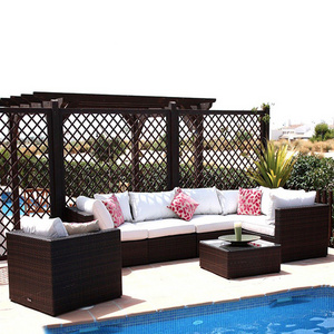 Best Selling Garden Rattan Wicker Couch Round Outdoor Sofa Set Sectional